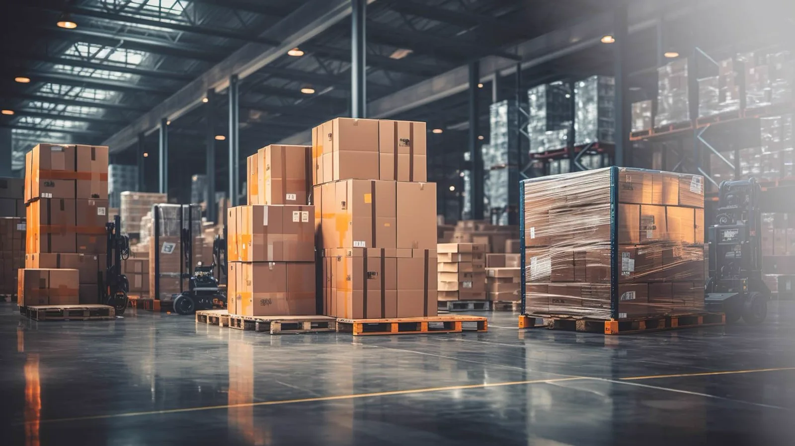 Palletised goods ready for same day collection